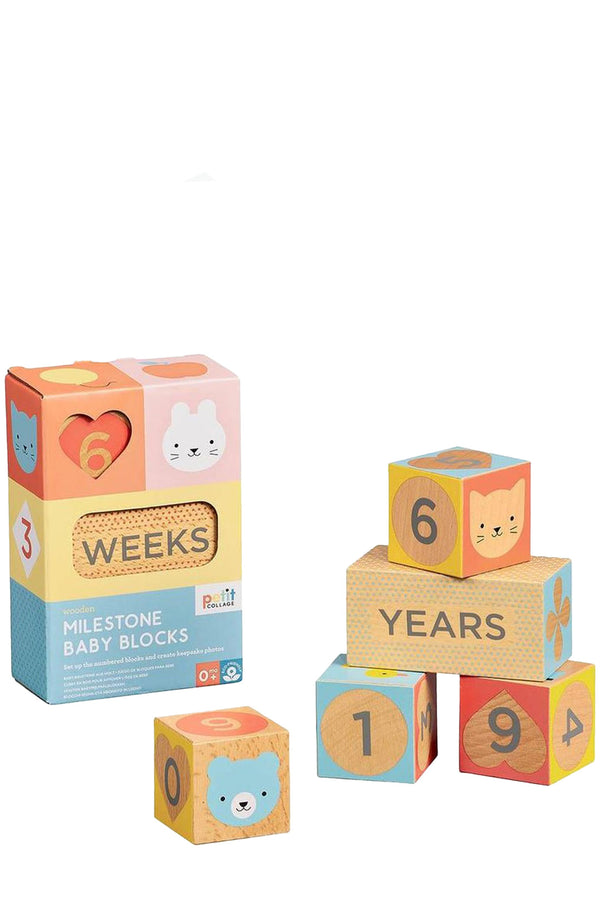 Wooden Milestone Baby Blocks