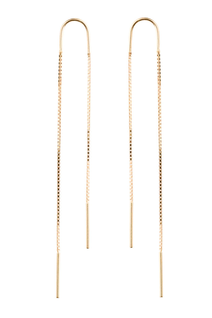 The Double Chain long earrings in gold colour from the brand PICO COPENHAGEN