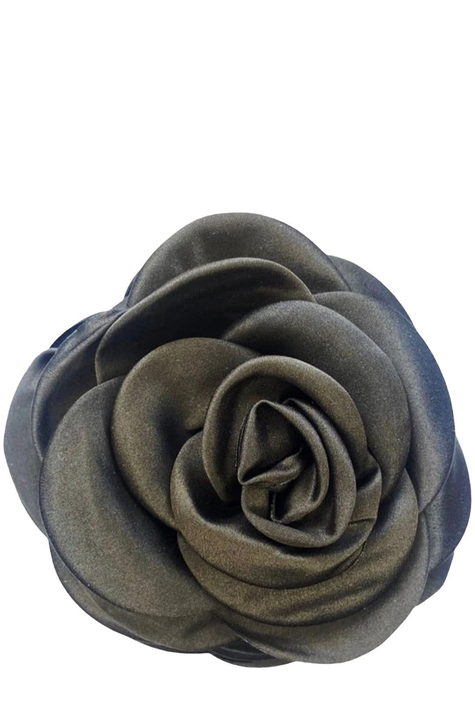 The giant satin rose claw clip in black colour from the brand PICO