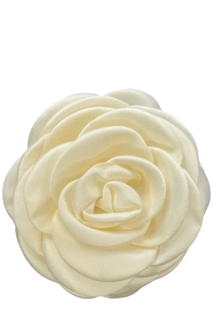 The giant satin rose claw clip in ivory colour from the brand PICO