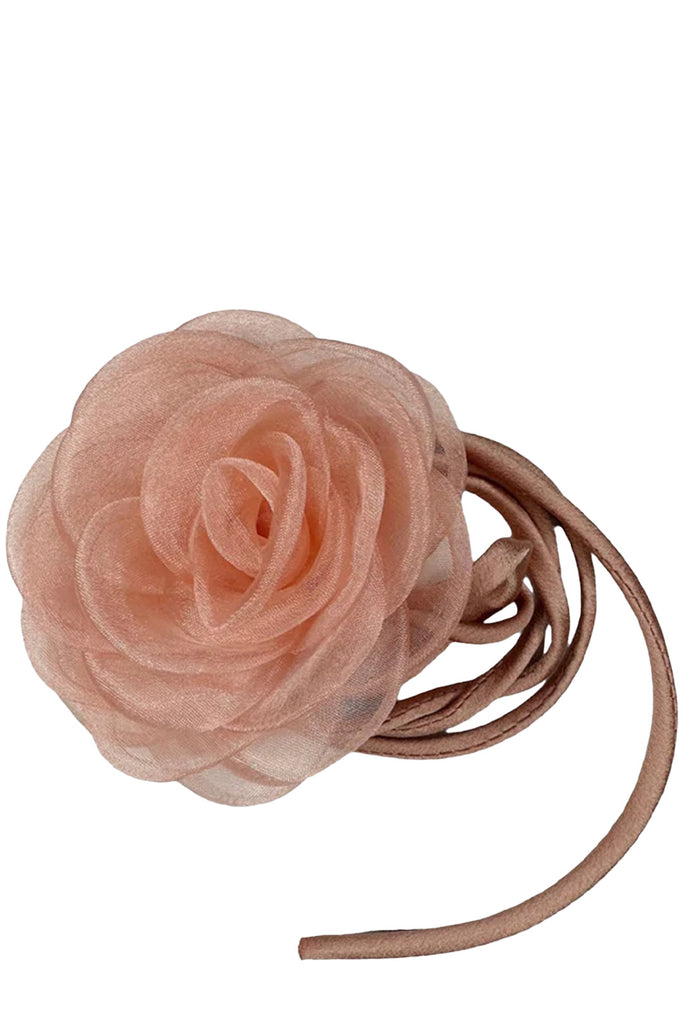 The organza rose string choker in warm powder colour from the brand PICO