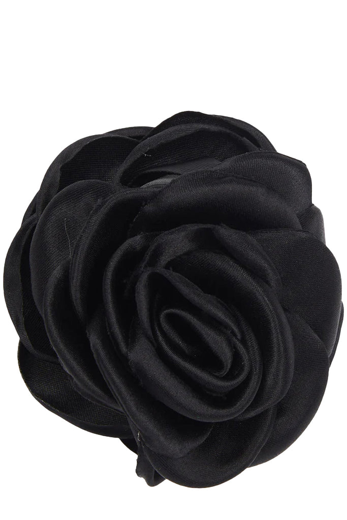 The small satin rose clawa clip in black colour from the brand PICO