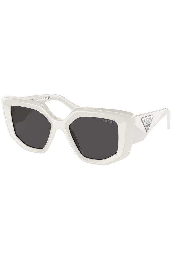 The geometric oversize-frame signature logo-plaque sunglasses from the brand PRADA