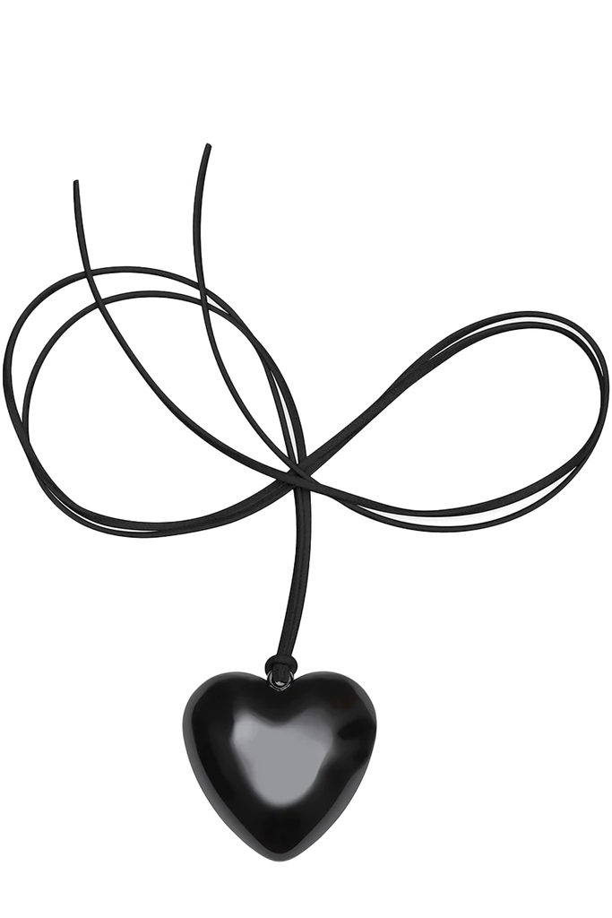 The Spirit Big Heart necklace in black colour from the brand THE GOOD STATEMENT