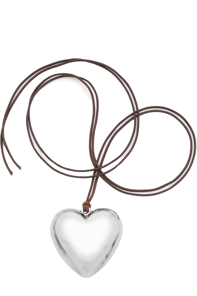 The Spirit Big Heart necklace in silver and brown colours from the brand THE GOOD STATEMENT