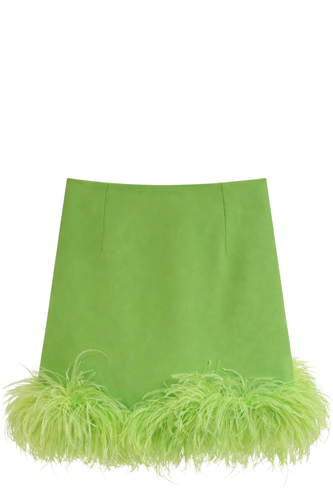 Feather-Hem Mini Skirt