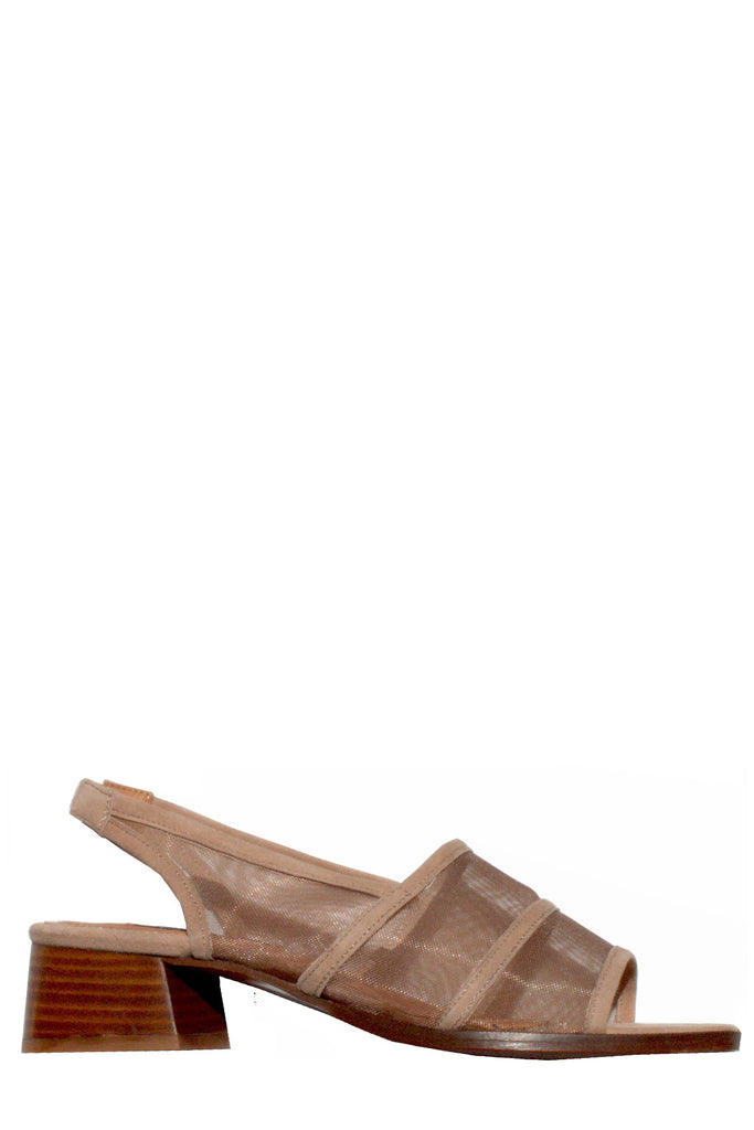 Colette Mesh-Panelled Slingback Suede Sandals