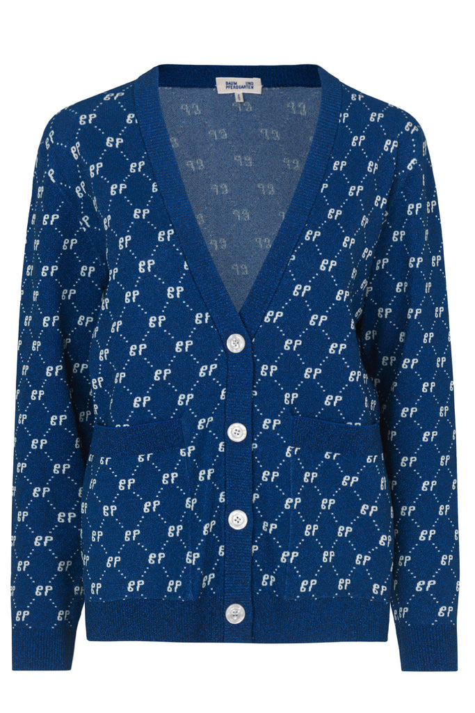 Carina Harlequin Loose-Fit V-Neck Cardigan