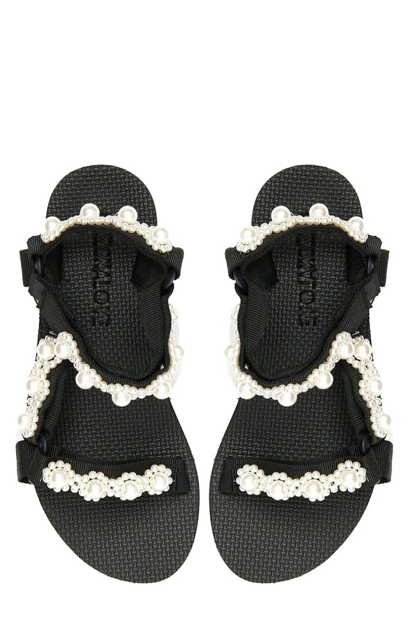 Classic Trekky Faux Pearl-Embellished Sandals