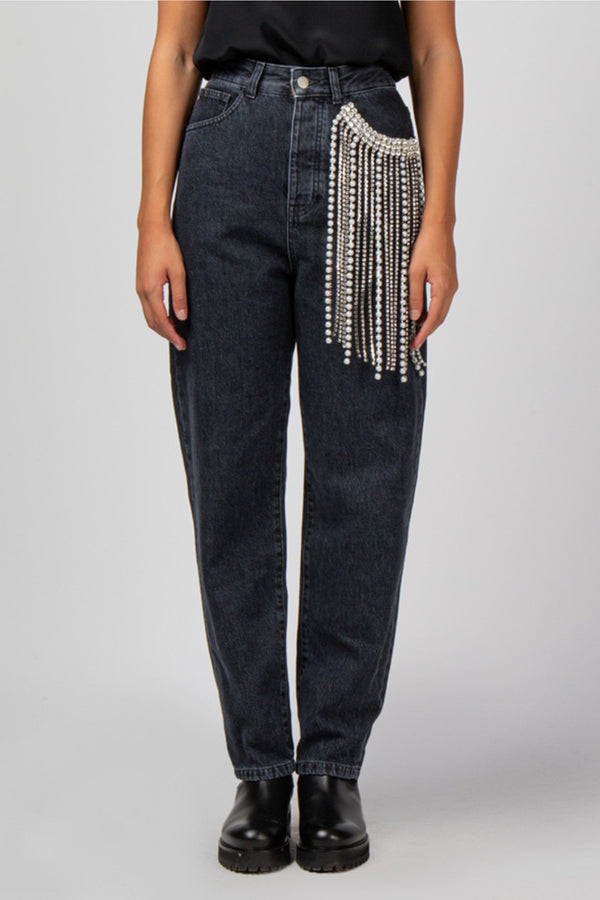 Jeans With Strass Insert