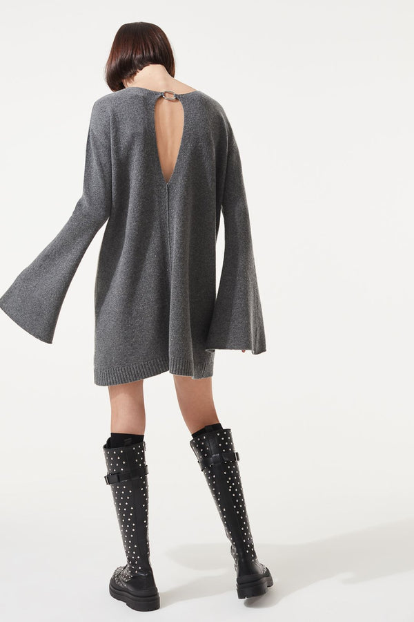 Long-Sleeve Wool Mini Dress