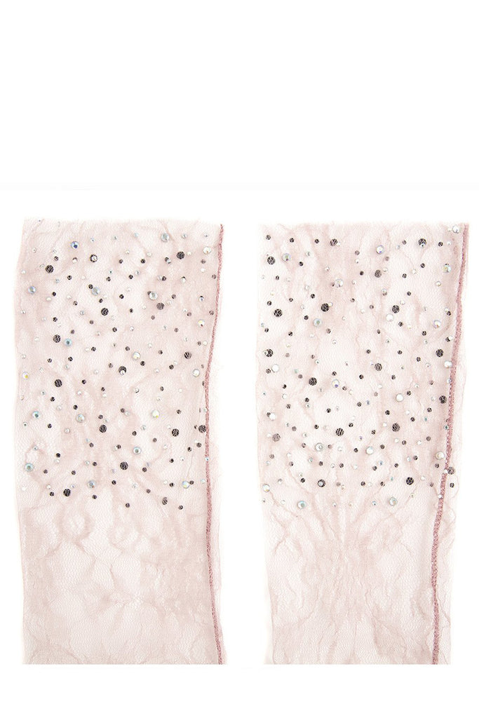 Sheer Socks With Crystals