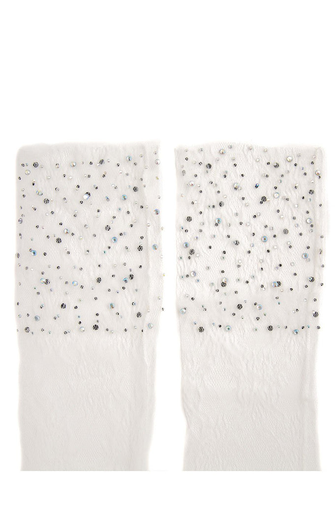 Sheer Socks With Crystals