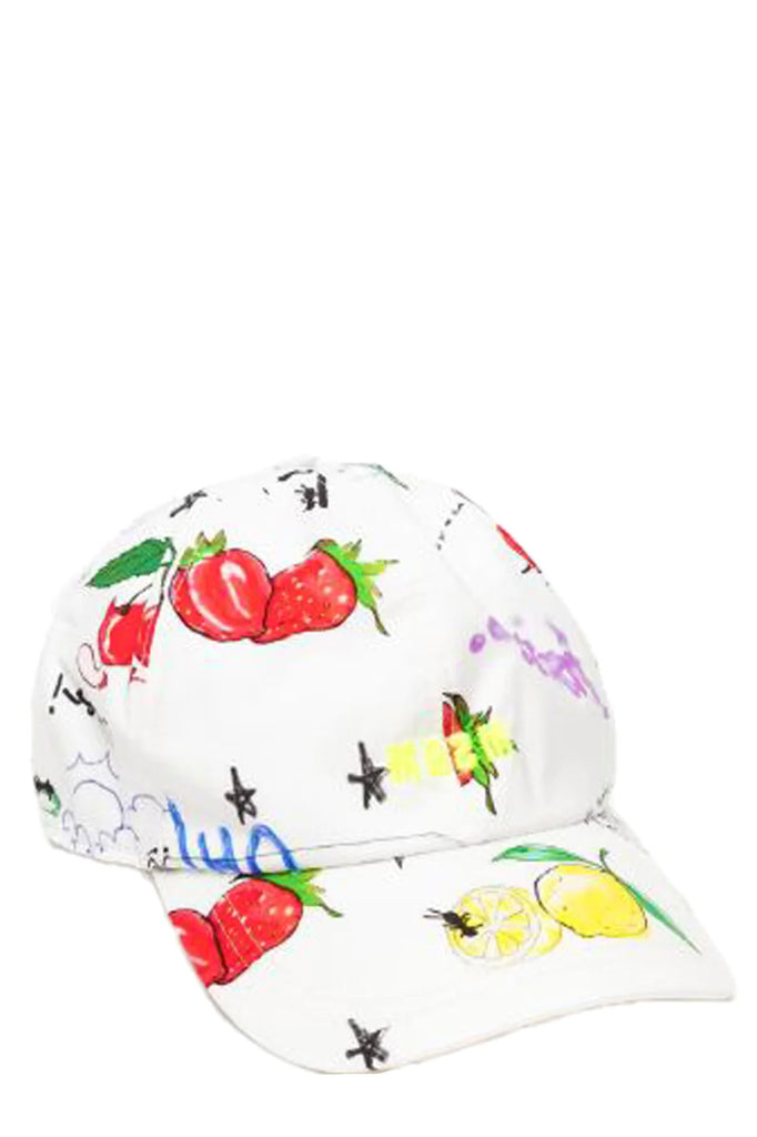 Graphic-Print Logo-Embroidered Cotton Baseball Cap