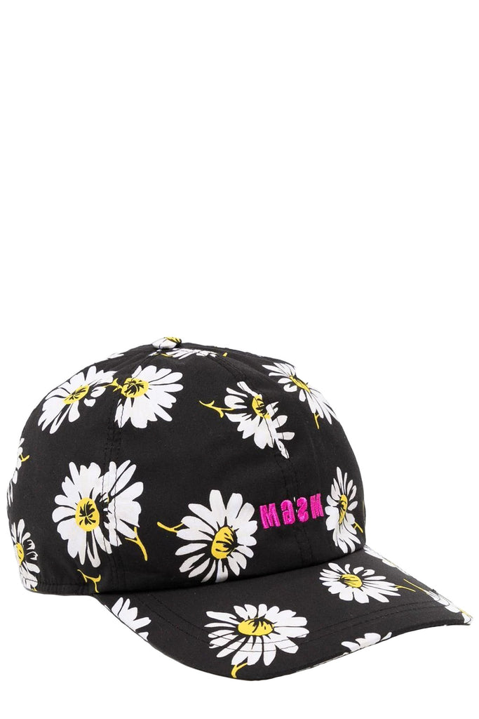 Daisy-Print Logo-Embroidered Cotton Baseball Cap