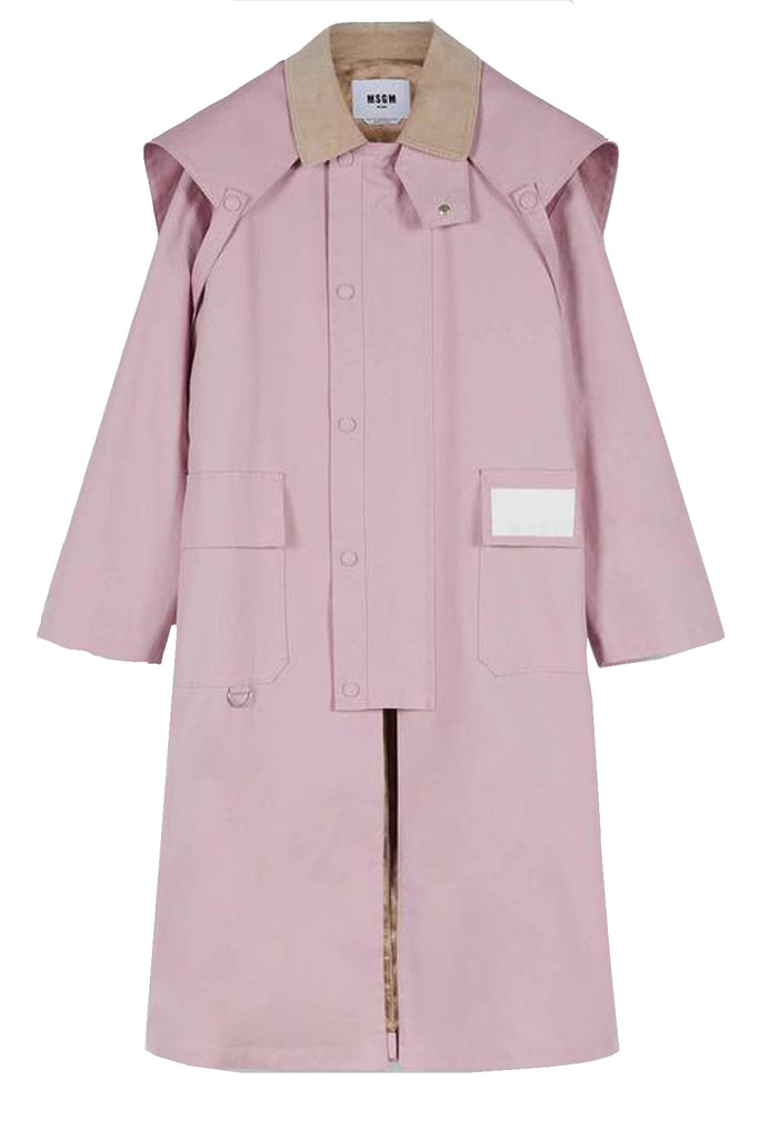 Cape Shoulder Cotton Trench Coat