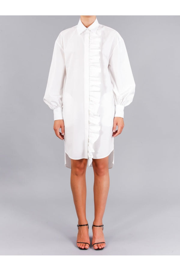 msgm cotton poplin dress off white kockas ing