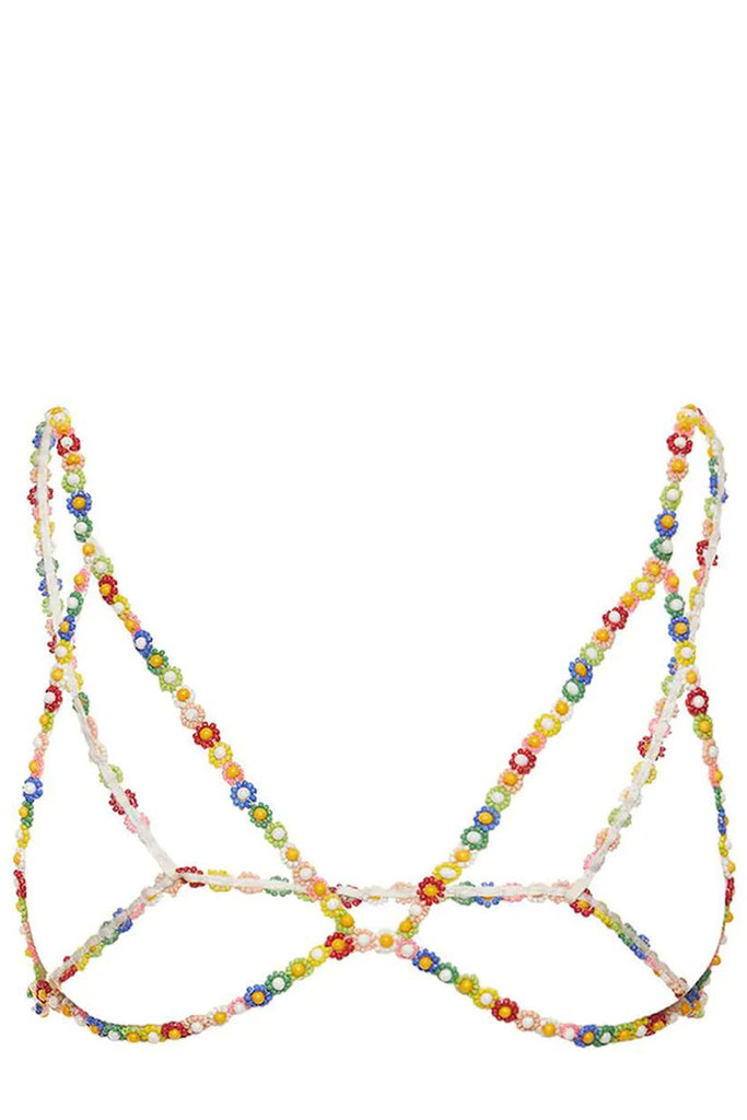 Flower Beaded Bra