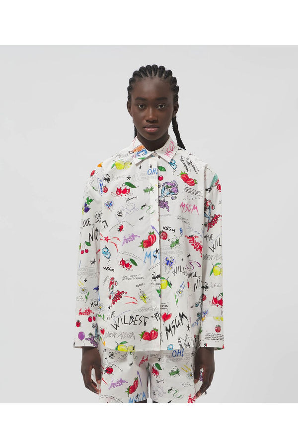 Graphic-Print Cotton Poplin Shirt