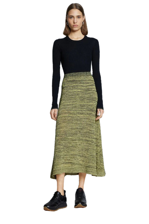 Cotton Silk Pique Knit Skirt