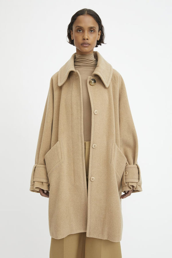 rodebjer melchora wool coat camel gyapjukabat