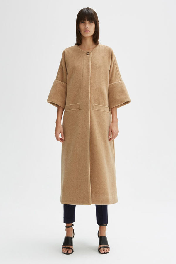 rodebjer nusa padded wool coat camel gyapjukabat